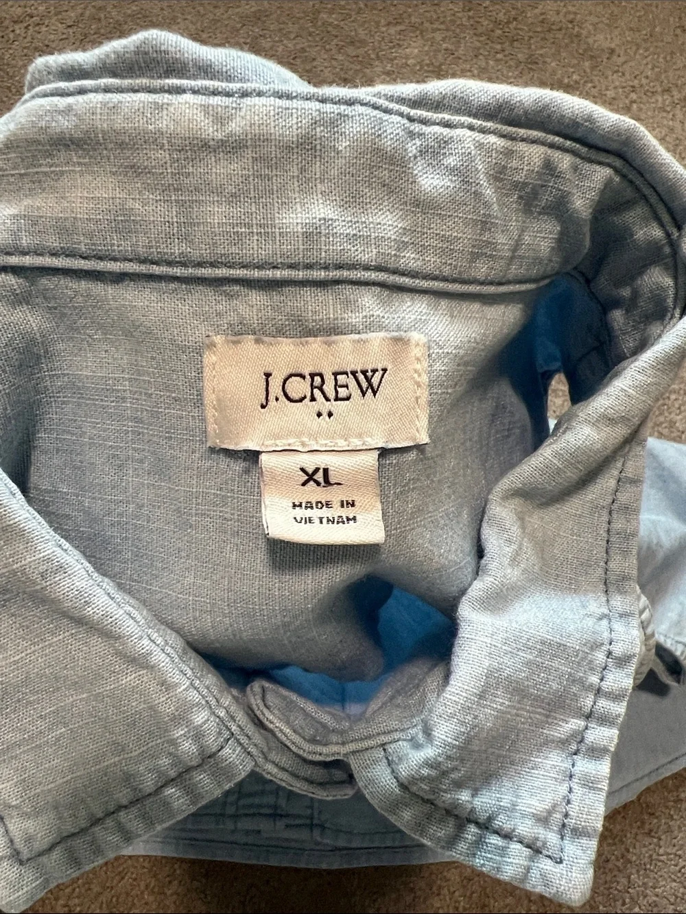 J. Crew 100% Cotton Button Front Sleeveless Tank Chambray size XL